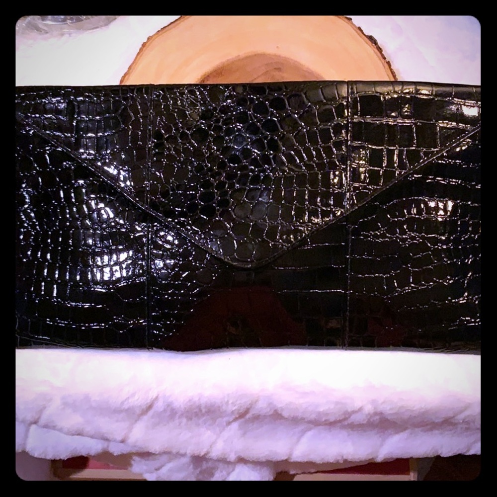 Rachel Zoe flat Patent leather clutch.